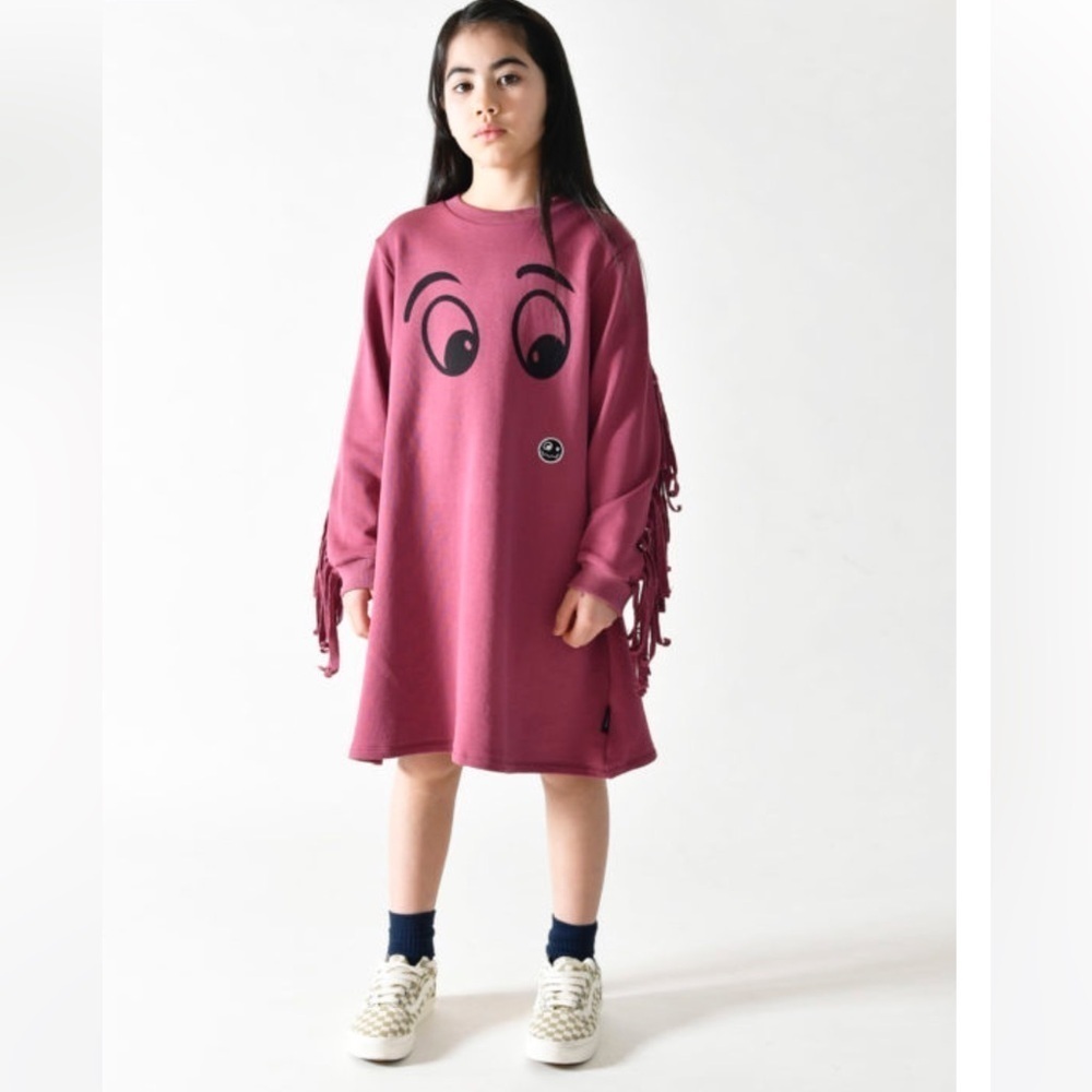 Loud Apparel Time to Go Maroon A-Line Dress Girls Size 12 Organic Cotton